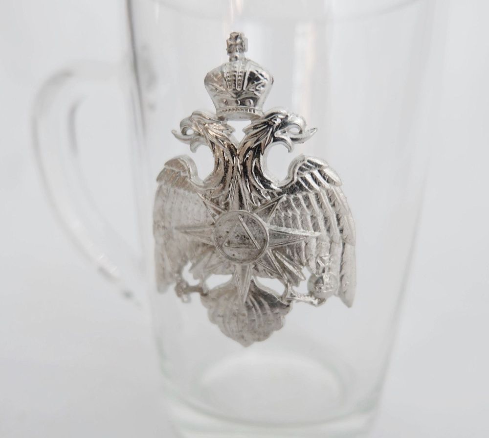 Кружка Герб МЧС (стекло/металл)