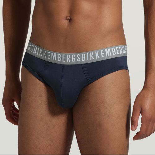 Мужские трусы брифы синие набор 2 в 1 Bikkembergs CLASSIC BKK1USP02BI/2