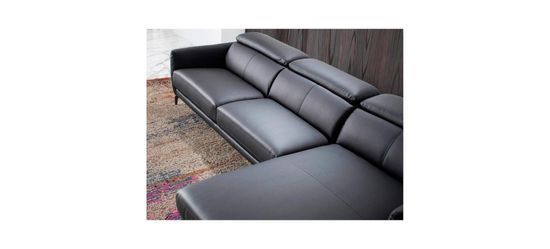 Угловой диван 5359-R /6041 черный кожаный