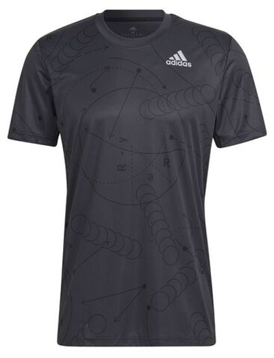 Футболка мужская теннисная Adidas Club Graphic Tennis Tee - carbon