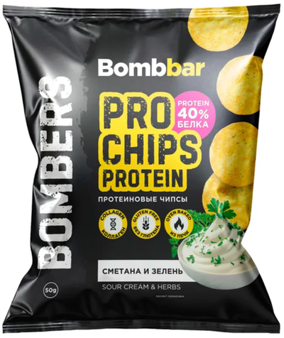 Bombbar Чипсы цельнозерновые протеиновые со вкусом NEW (50 гр.)