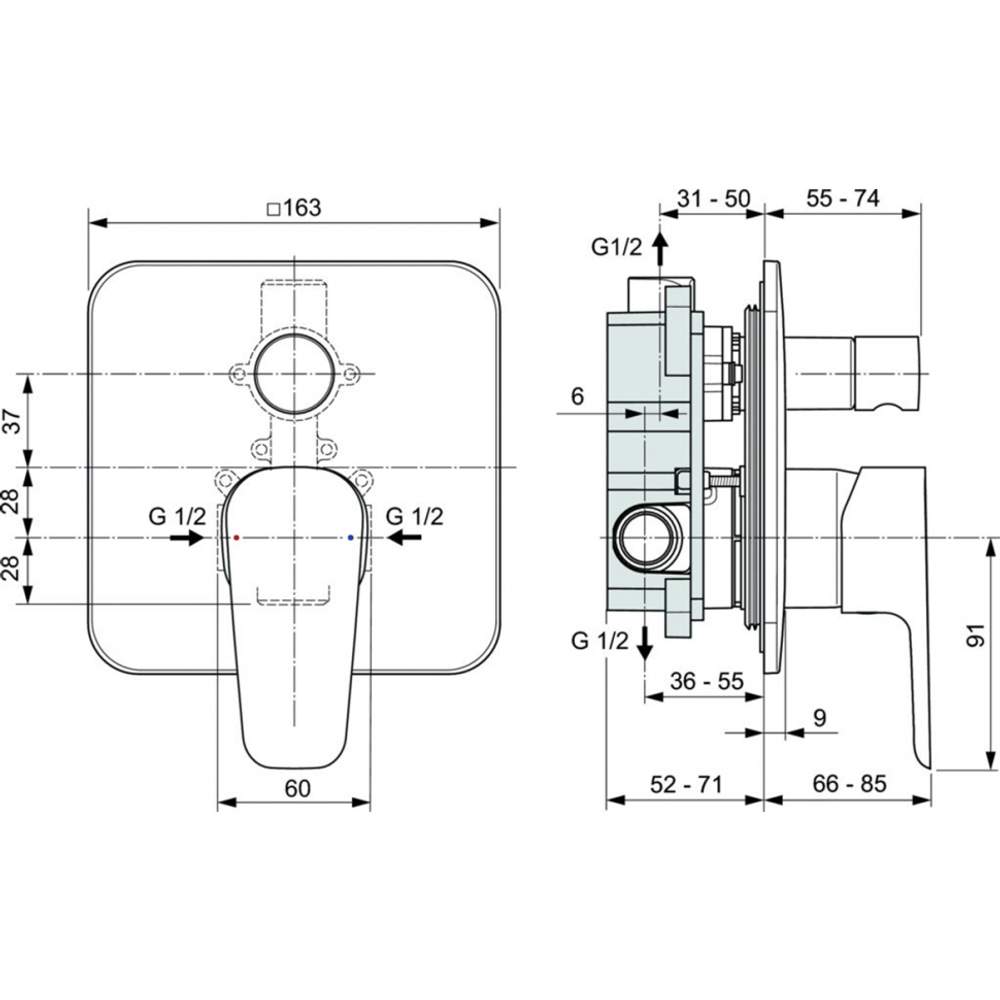 Смеситель Ideal Standard  CERAFINE MODEL D A7189AA для ванны/душа