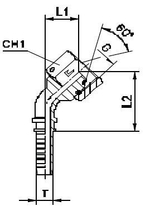 Фитинг DN 08 BSP (Г) 3/8 (45)  (штифтованная гайка) (o-ring)