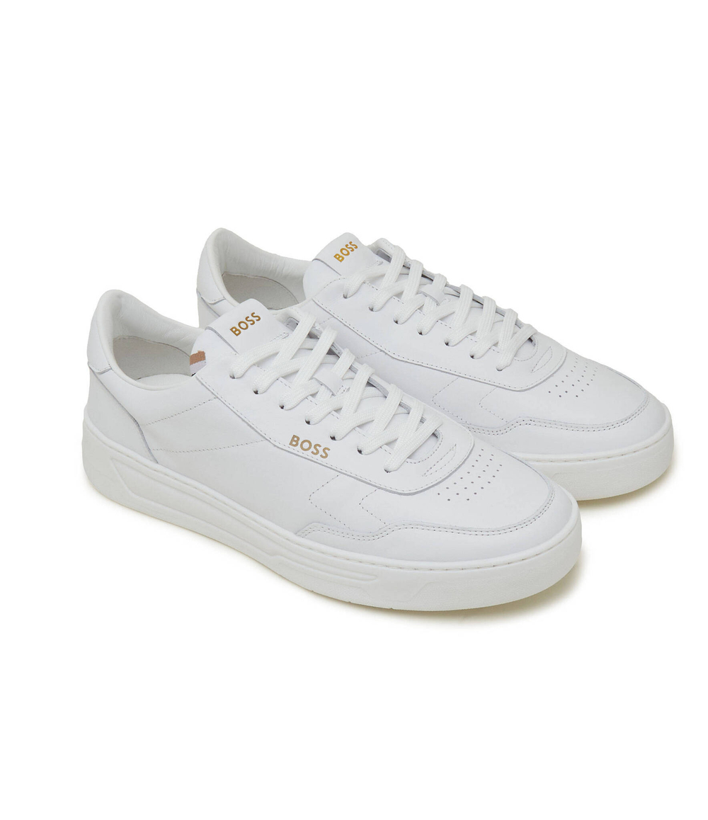 Кожаные кроссовки baltimore_tenn_ltl BOSS BLACK - белый(50502893)