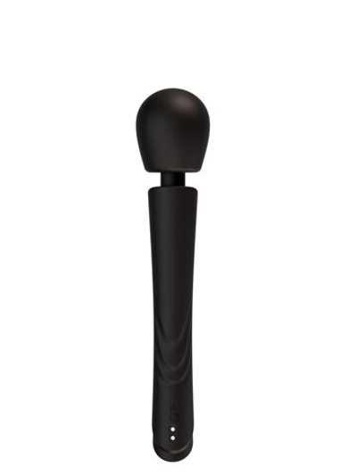 Черный силиконовый вибратор-wand - 30 см. (Цвет: черный)