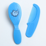 Расчёска детская + массажная щётка для волос, от 0 мес., цвет голубой, рисунок МИКС 1917370