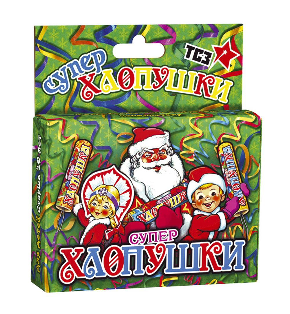 Хлопушка Супер с конфетти (3 шт.) ТР106,  1/150/3, упак