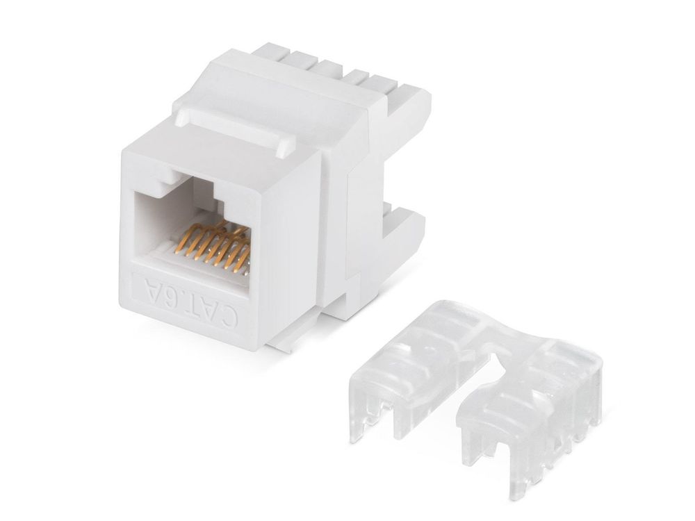 Вставка Keystone Jack  RJ-45(8P8C) Ripo, 180 градусов, категория 6, без инструмента Toolless, белая