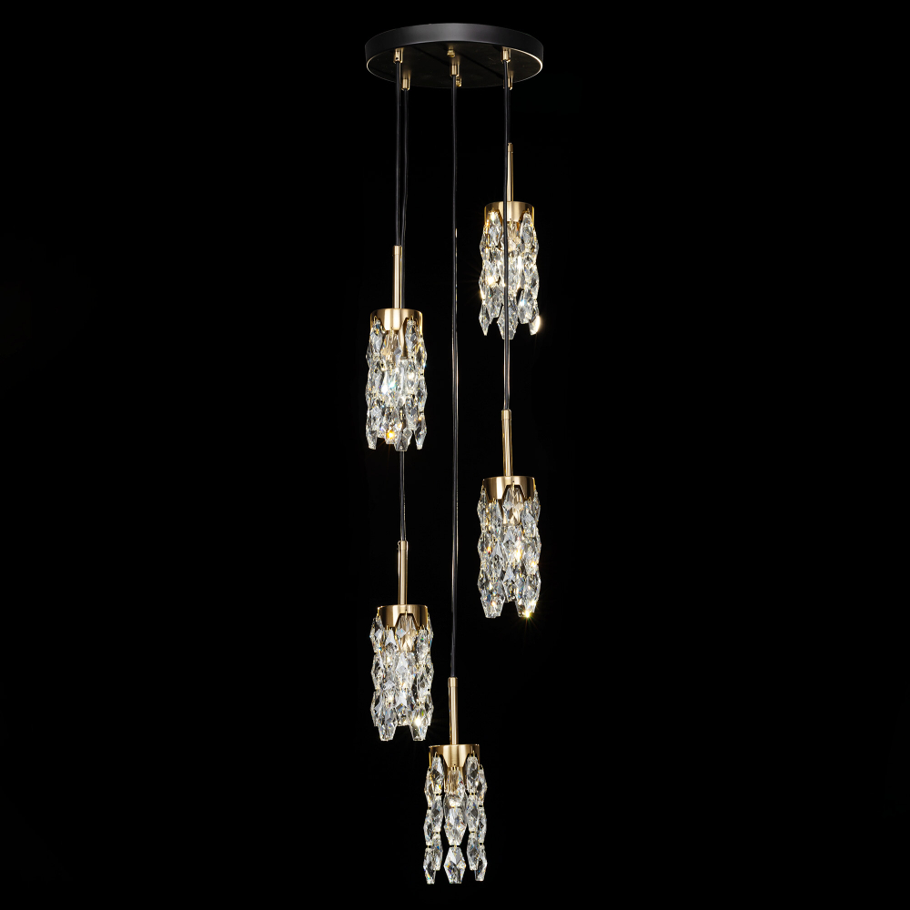 Citilux RONIN CL326015 Подвесной каскадный хрустальный светильник