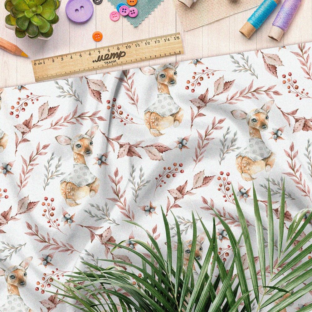 Ткань интерлок сказочные оленята