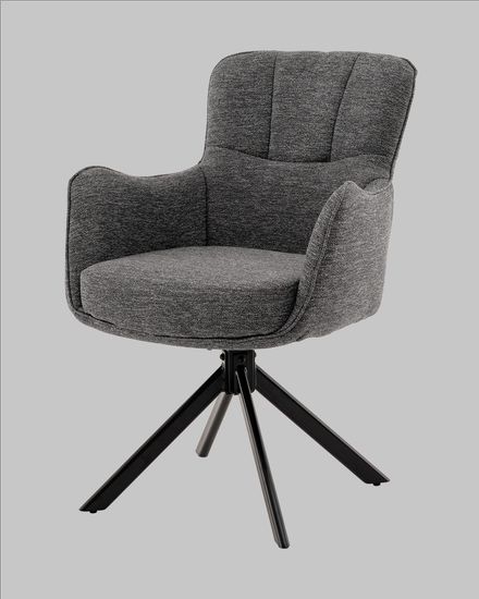 Стул обеденный, крутящийся Eima, ткань тёмно-серая