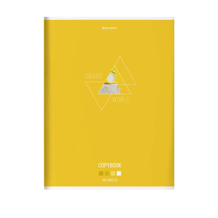 Тетрадь А4, 80 л., BRAUBERG, скоба, клетка, глянцевый лак, "SMART", 404048, 1шт