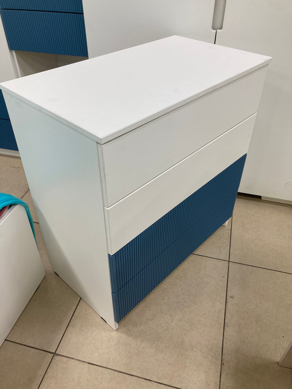 Комод КМД 800.1 Лавис Белый софт/лазурь софт