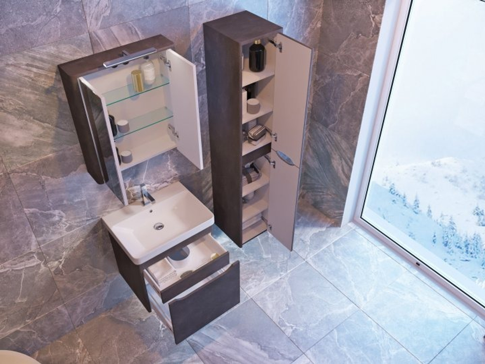 тумба ЮВЕНТА Lvr-50 структурный камень под умывальник Luxury-50