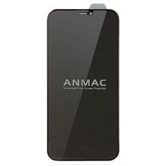 Защитное стекло 9H HD Privacy ANMAC для iPhone 12, 12 Pro (Антишпион) (Черная рамка)