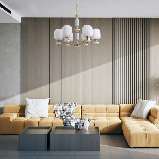 8334/6 MODERNI бронза/белый, металл/керамика/стекло Люстра E27 6*40W 220V ALEGRA