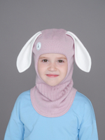 Шлем весенний/осенний вязаный (Нежная роза) БАННИ