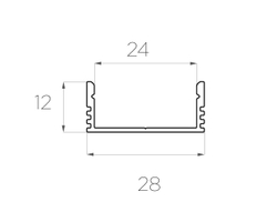 Профиль накладной широкий алюминиевый LC-LP-1228-2 Anod
