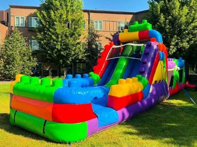 Надувная полоса препятствий для бизнеса «Конструктор», 15×3×4 м