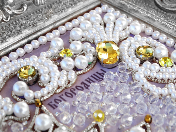 ЖС-10-СЖ Набор для вышивания хрустальными камнями Покров Прсв Богородицы (желтый)