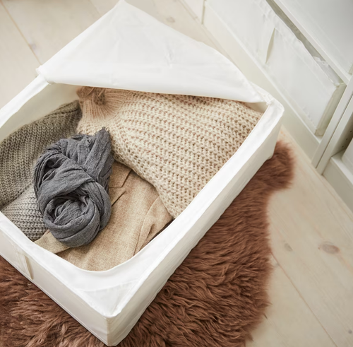 СКУББ SKUBB Ящик для хранения одежды/белья, белый, 44x55x19 см