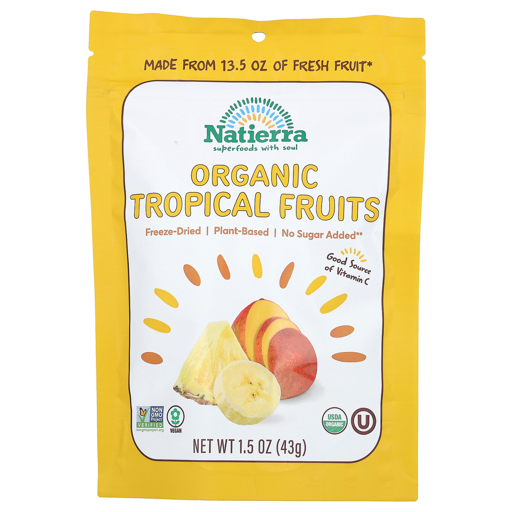 Natierra, органические сублимированные тропические фрукты, 43 г (1,5 унции)