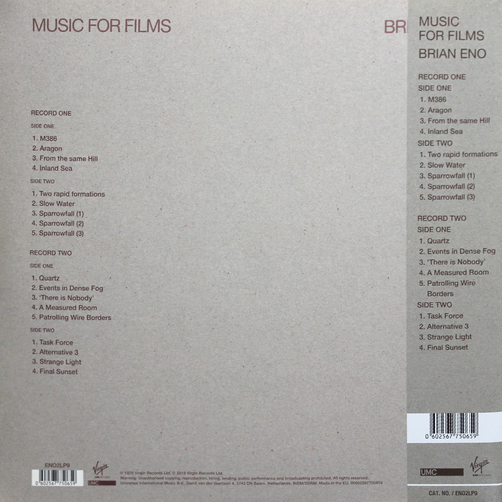 Brian Eno / Music For Films (2LP)