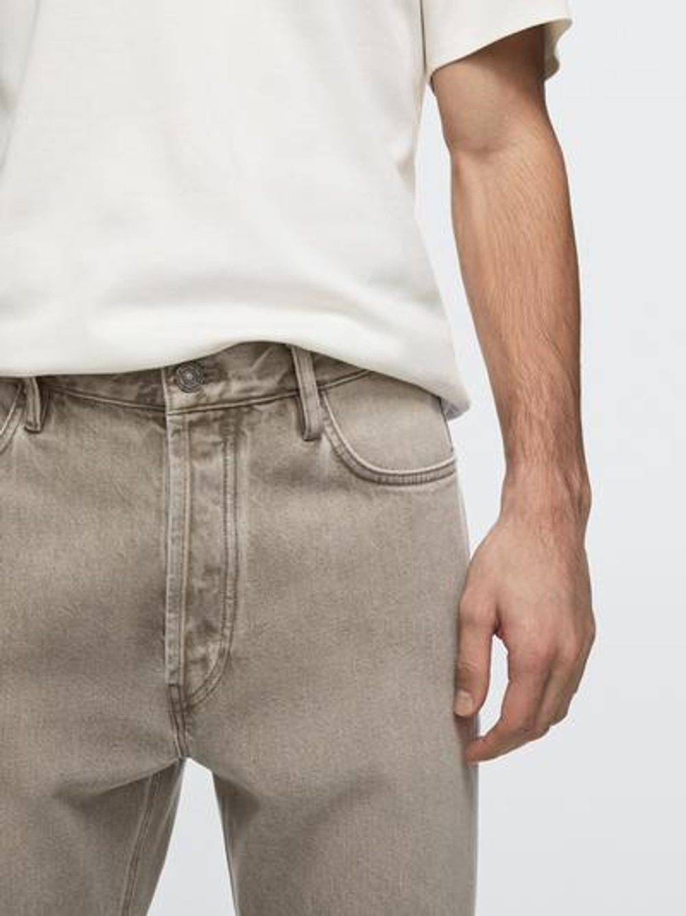 Massimo Dutti Джинсы прямого кроя, серо-зеленый