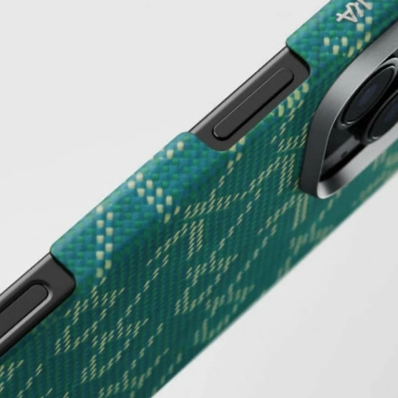 Чехол Pitaka Monogram Tactile Woven Case для iPhone 16 Pro 6.3&quot; PTK-Green/Gold (KI1601PTK)