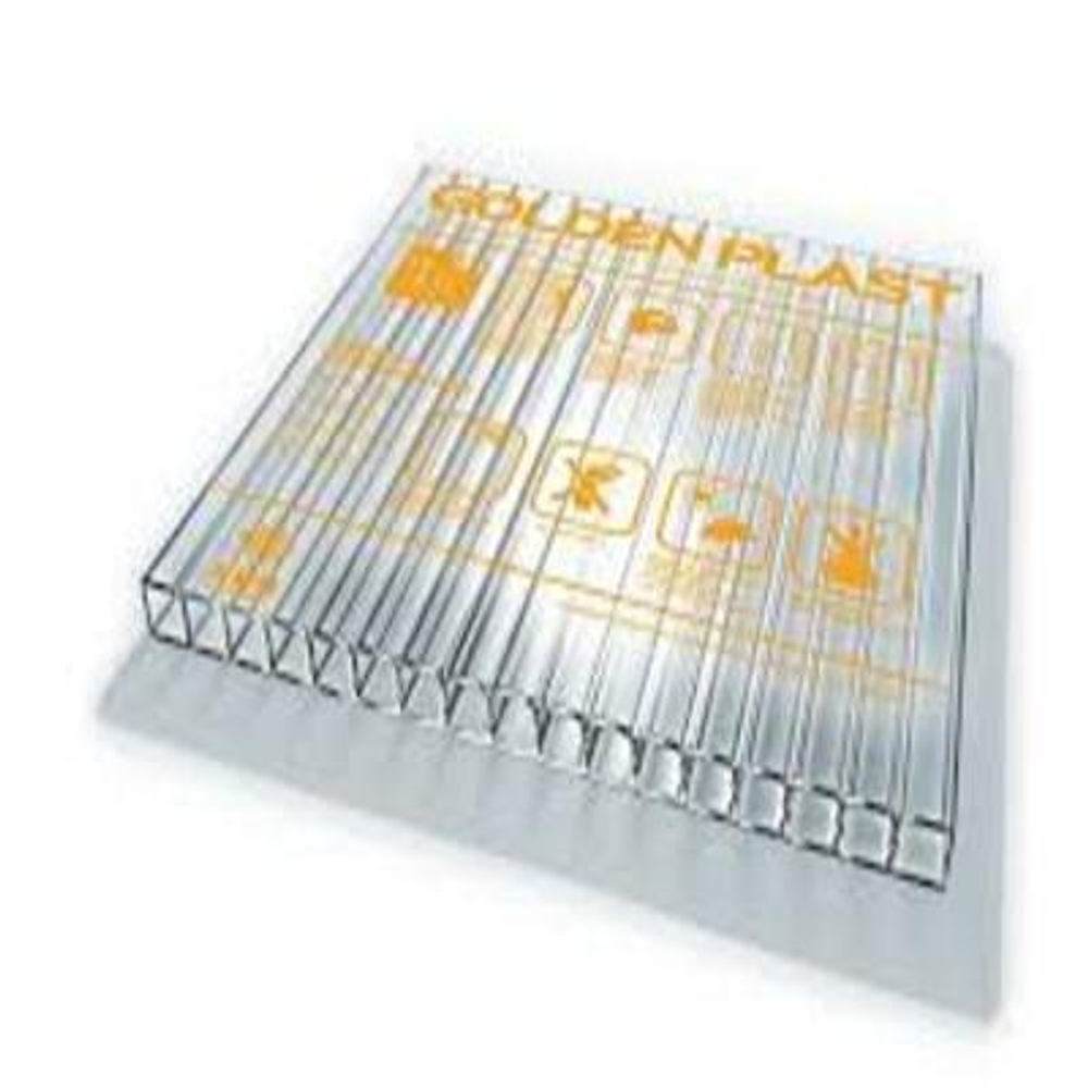 Поликарбонат сотовый прозр.6мм GOLDEN PLAST плотность 0,85