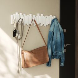 Вешалка настенная Sticks, 72 см, 8 крючков, белая