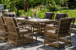 "Цесена" обеденная группа плетеная из искусственного ротанга, цвет соломенный