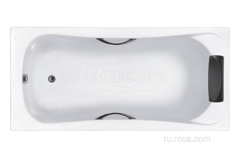 Акриловая ванна Roca BeCool 170x80 прямоугольная, с отверстиями для ручек, белая ZRU9302852