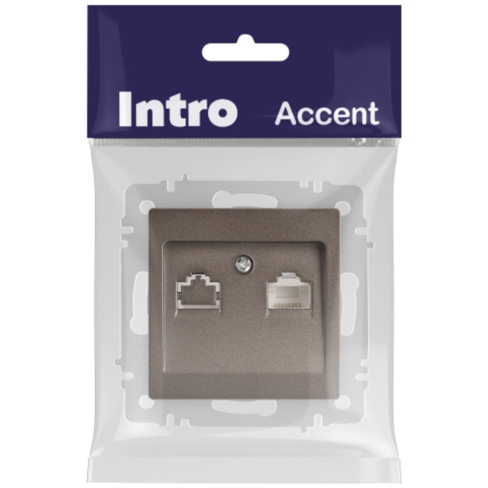 Розетка Intro Accent 6-303-08 информационная RJ45, IP20, СУ, бронза