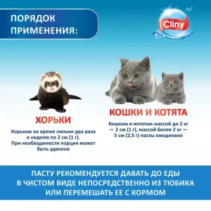 Паста для вывода шерсти Cliny, 30мл