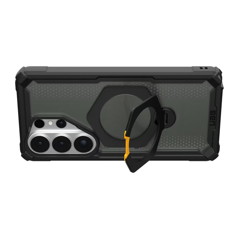 Защитный прозрачный чехол MagSafe с подставкой UAG Plasma XTE 360 для Samsung Galaxy S26 Ultra Полупрозрачный композитный гибридный чехол со встроенной вращаемой подставкой-держателем и высоким уровнем защиты при падении