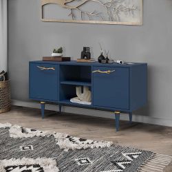 Тумба под ТВ Арт Колор matte 117см Классик Сильвер Королевский синий матовый