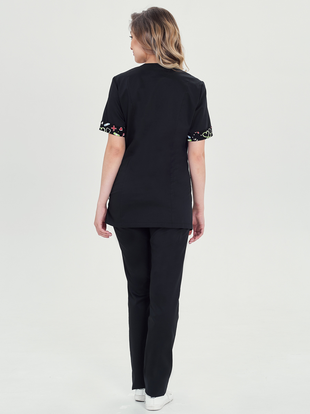 Женский медицинский костюм Бл-348/1+Б-101 цвет черный