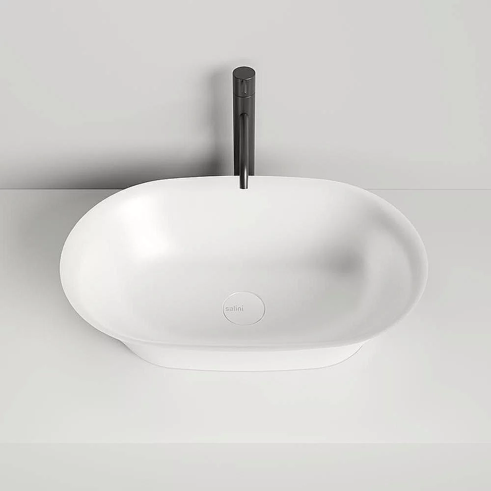Раковина накладная Salini Mona 110821M 60 из искусственного камня S-Stone, белая матовая