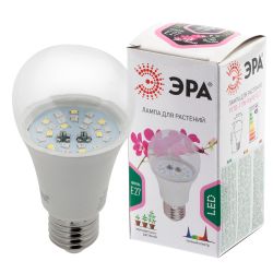 Фитолампа для растений светодиодная ЭРА FITO-11W-Ra90-E 27 полного спектра new 11 Вт Е27 | Фитолампы Е27