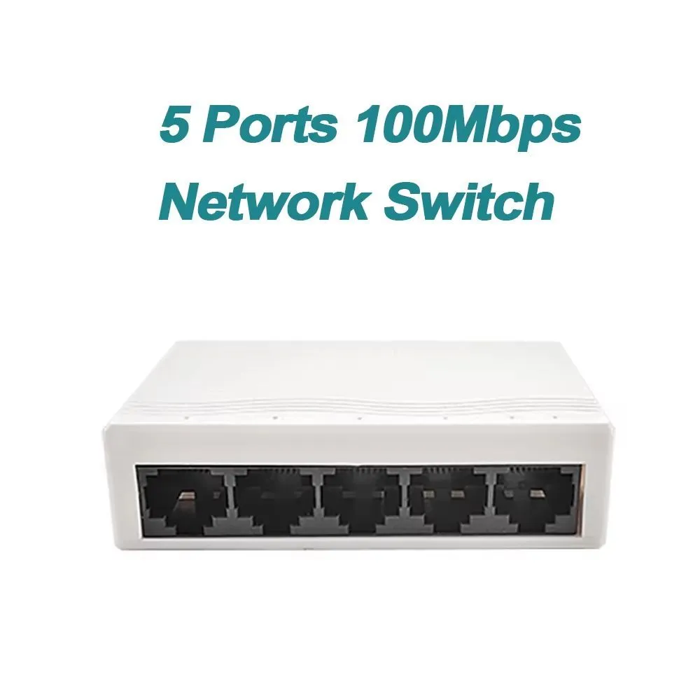 EU Plug 5 портов 10/100 Мбит/с Сетевой коммутатор Mini Ethernet Быстрый сетевой коммутатор Сплиттер для домашнего офиса