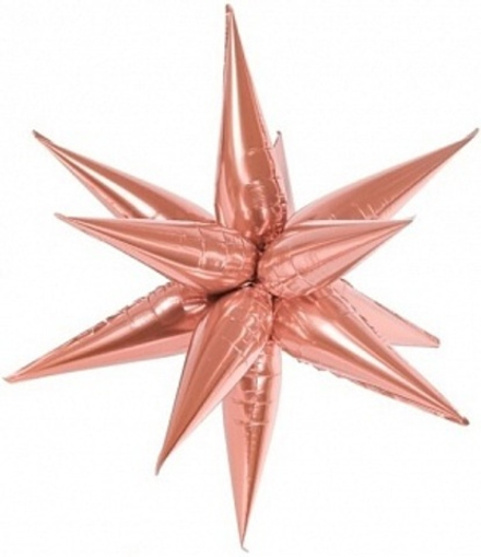Шар 3D (26''/66 см) Звезда Составная Розовое Золото