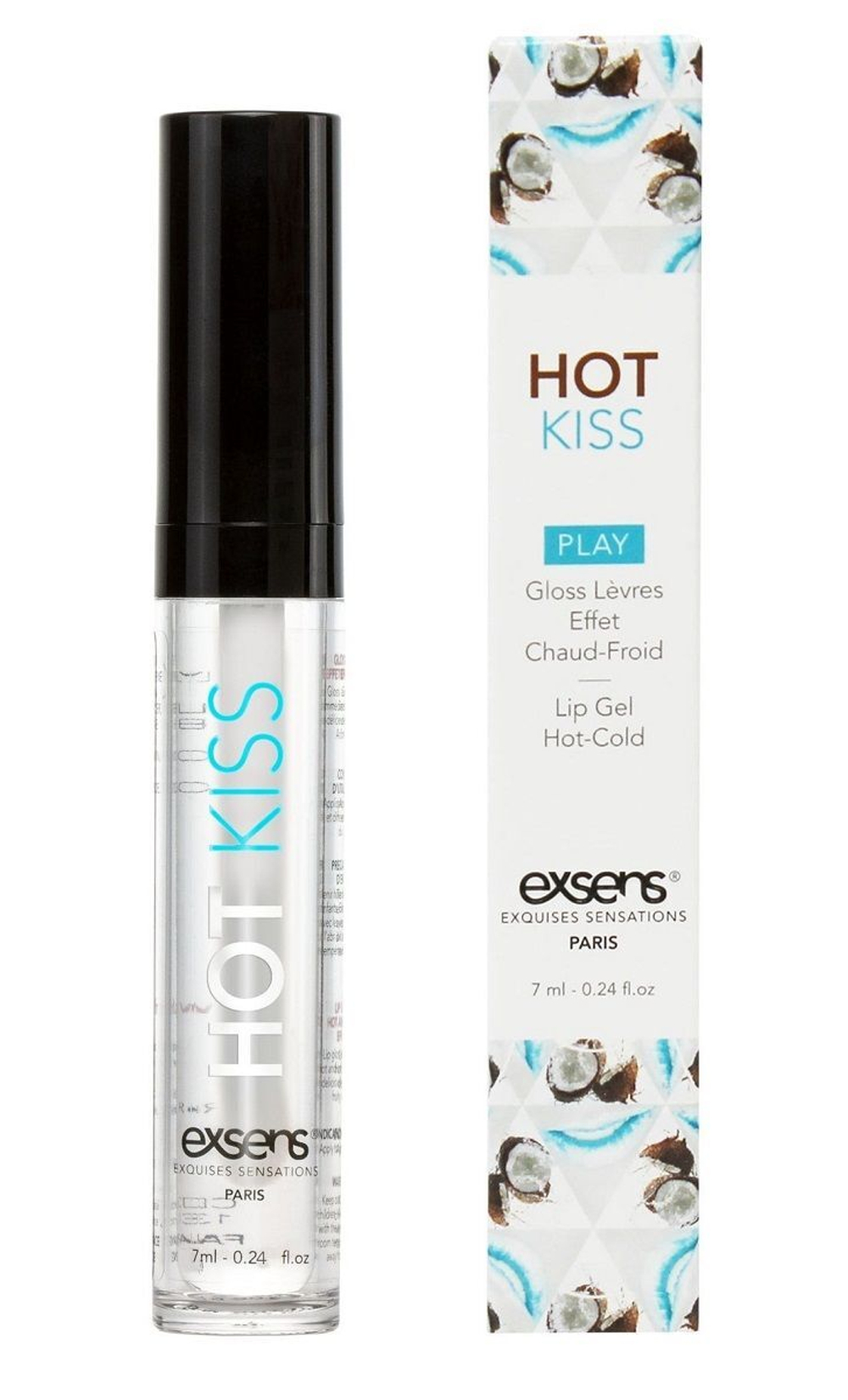 Блеск для губ Exsens Hot Kiss Coconut – тепло и покалывание, 7 мл