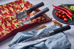 Набор ножей 3шт, гвоздичное масло и салфетка Samura Blacksmith