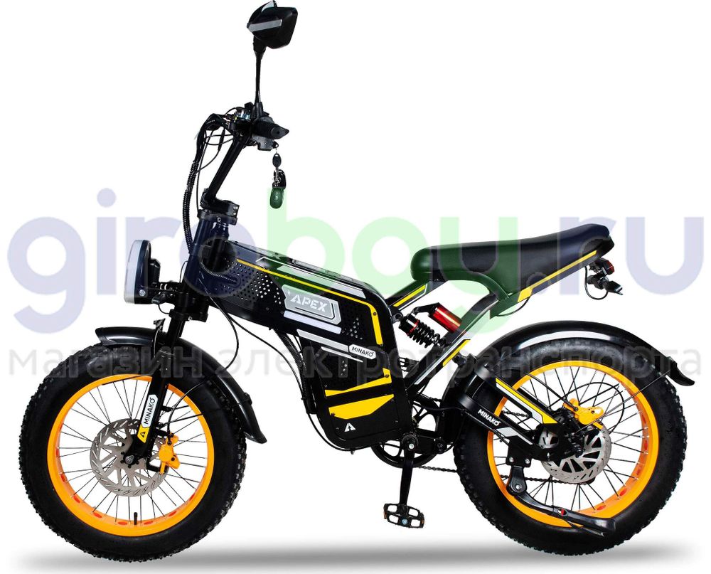 Электровелосипед Minako APEX (48V/20Ah) - Желтый фото №4