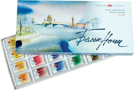 Белые Ночи Набор акварель картон, 24 шт х2,5 мл
