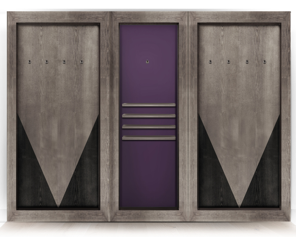 Киевница современная ясень мдф/шпон на 8 киев  (RAL 8014,Манчестер 70 yellow green)