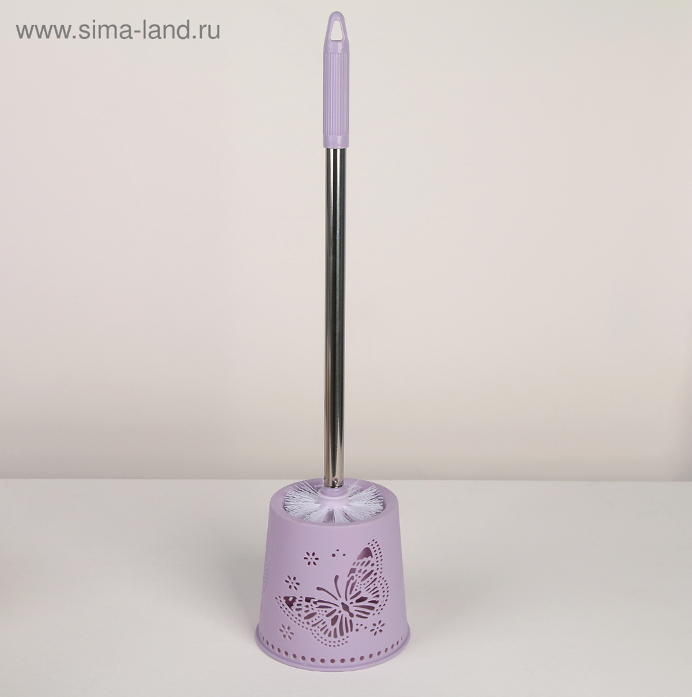 Ёрш д/унитаза с подставкой"Бабочки",12,5*12,5*50см,МИКС 3137