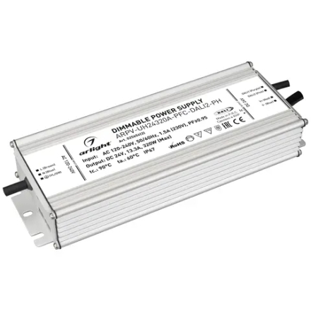 Блок питания ARPV-UH24320A-PFC-DALI2-PH (24V, 13.3A, 320W) (Arlight, IP67 Металл, 7 лет) 025654(2)