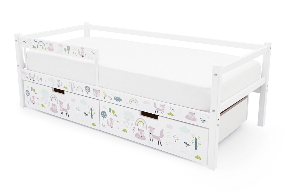 Детская кровать тахта Бельмарко Svogen белый лисята